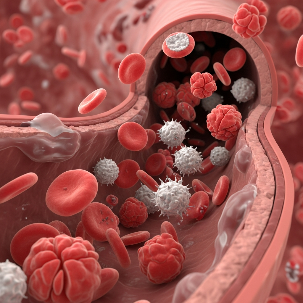 Abnormal red blood cells in peripheral blood showing anemia changes