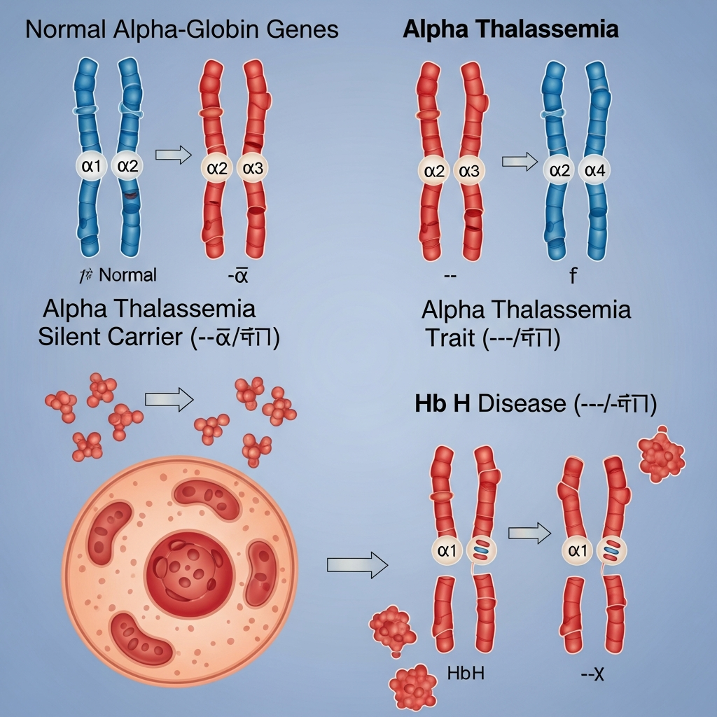 Alpha thalassemia types and severity