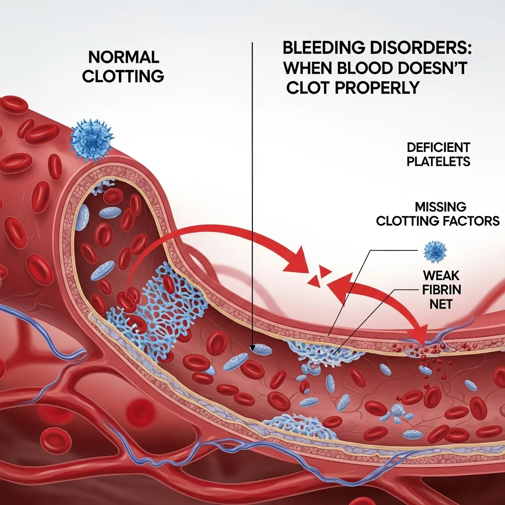 Blood clotting disorders causing excessive bleeding