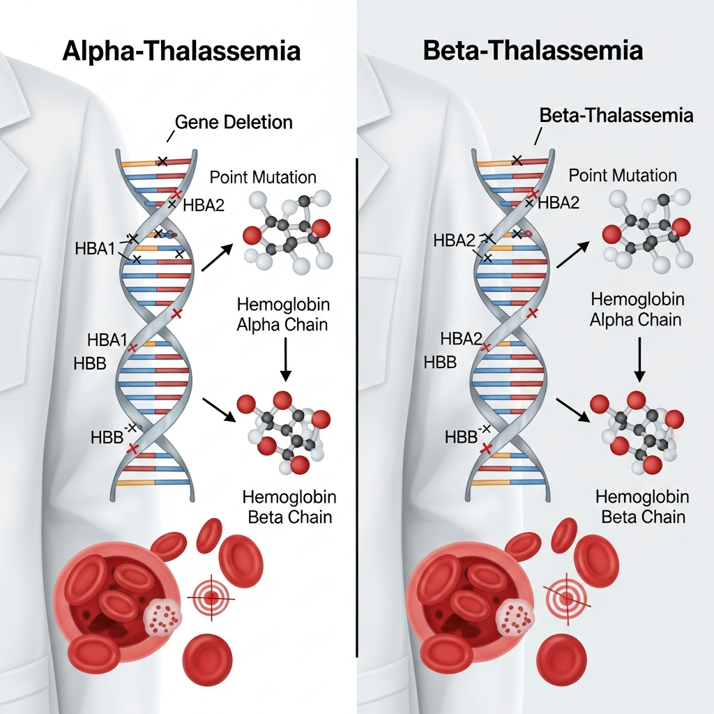 Types of thalassemia and genetic roots