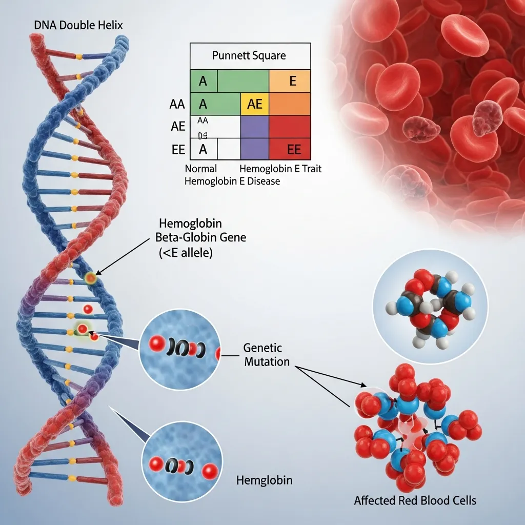 Hemoglobin gene mutation illustration