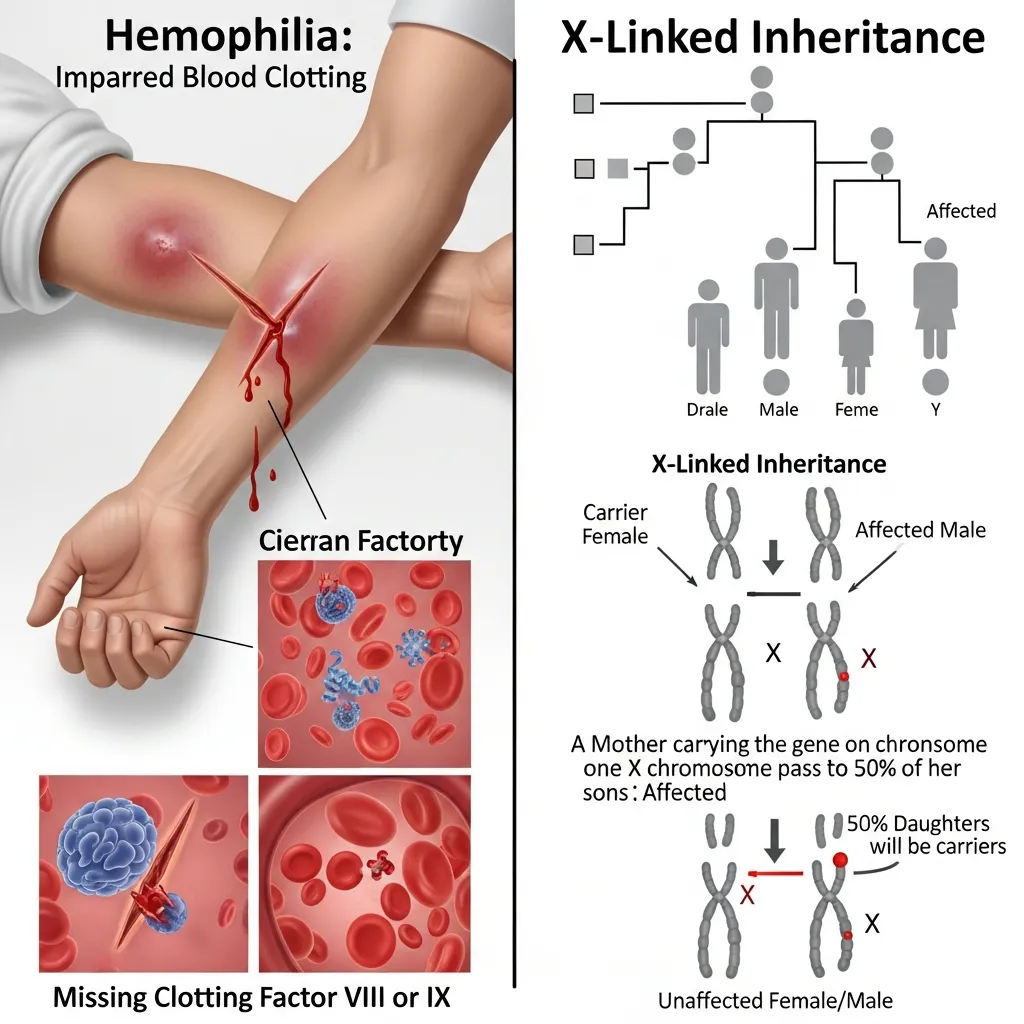 Hemophilia and X-linked inheritance