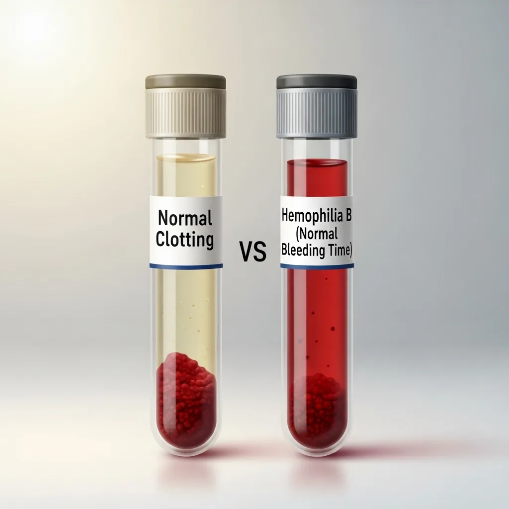 Normal bleeding time in hemophilia B due to normal platelets