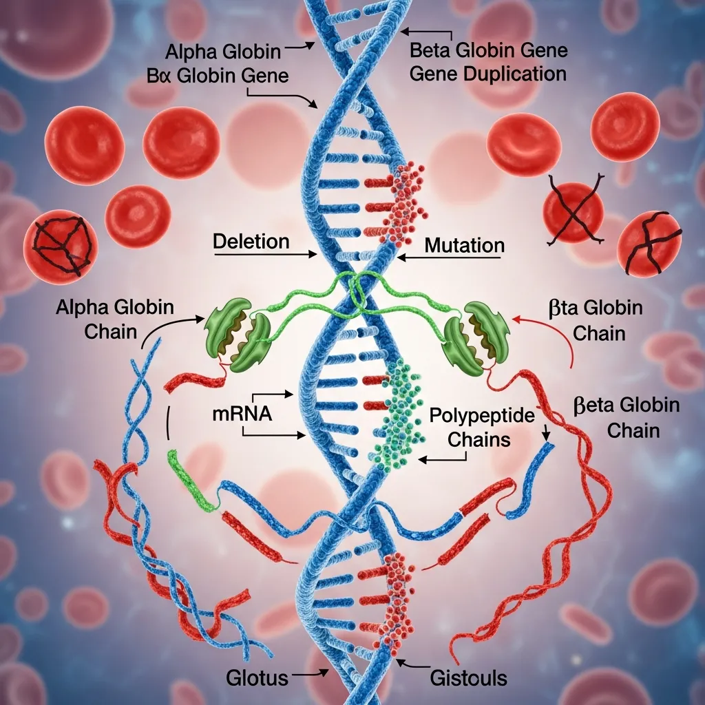 Globin gene mutations causing imbalance