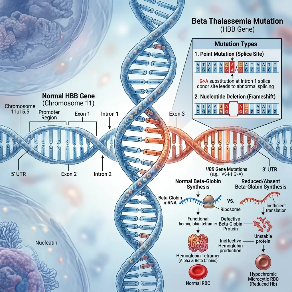 Primary causes of beta thalassemia